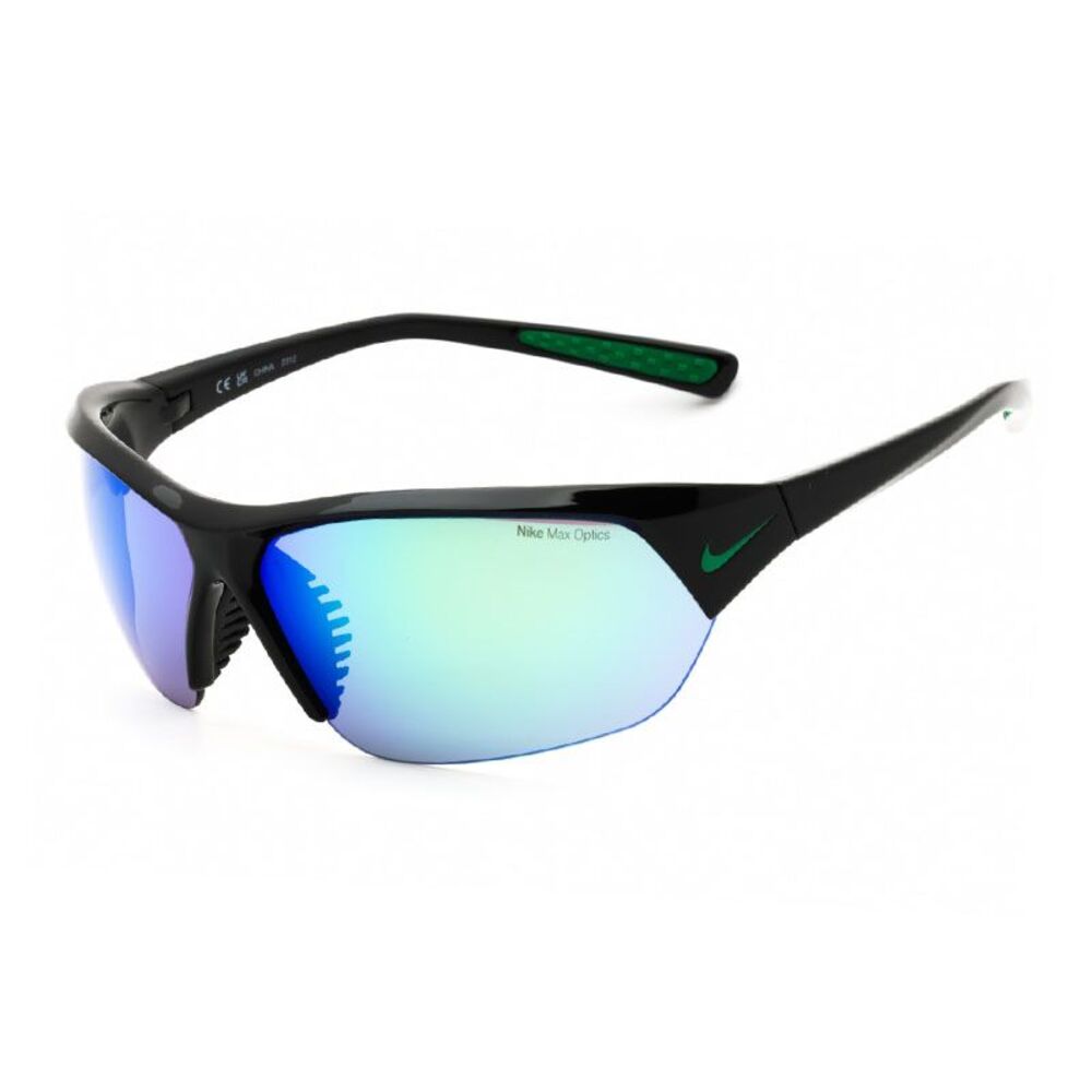 Nike Sunglasses Shield Semi Rim, Black Frame and Green Mirror Lens